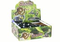 LEAN TOYS Sztuczny Gumowy Wąż Czarny z Białymi Pasami Strukturowy