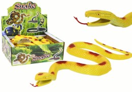LEAN TOYS Sztuczny Gumowy Wąż Żółty z Czerwonymi Łatkami Strukturalny