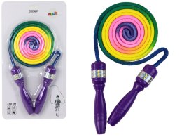 LEAN TOYS Tęczowa Skakanka Fioletowe Rączki Ruch Koordynacja Ruchowa