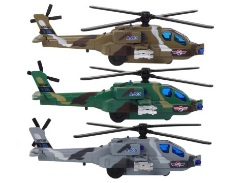LEAN Toys Helikopter Wojskowy Śmigłowiec Militarny Aluminiowy Mix Dźwięk Światła LEAN Toys Helikopter Wojskowy Śmigłowiec Militarny Aluminiowy Mix Dźwięk Światła