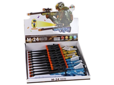 LEAN Toys Małe Karbiny Pistolety Dźwięk Światła Ruchoma Lufa Niebieski Złoty LEAN Toys Małe Karbiny Pistolety Dźwięk Światła Ruchoma Lufa Niebieski Złoty