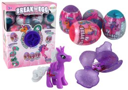 LEAN Toys Pękające Jajo Brokatowe Jednorożec Losowanie Kolorowe Skorupa 12 ele.