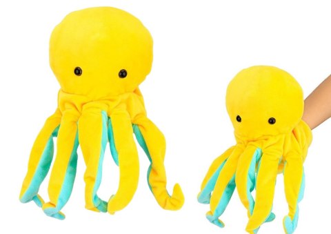 LEAN Toys Pluszowa Maskotka Ośmiornica Żółta Pacynka 25 cm LEAN Toys Pluszowa Maskotka Ośmiornica Żółta Pacynka 25 cm