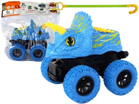 LEAN Toys Pojazd Terenowy Pchacz Triceratops Gumowe Koła Niebieski LEAN Toys Pojazd Terenowy Pchacz Triceratops Gumowe Koła Niebieski