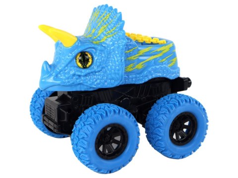 LEAN Toys Pojazd Terenowy Pchacz Triceratops Gumowe Koła Niebieski LEAN Toys Pojazd Terenowy Pchacz Triceratops Gumowe Koła Niebieski