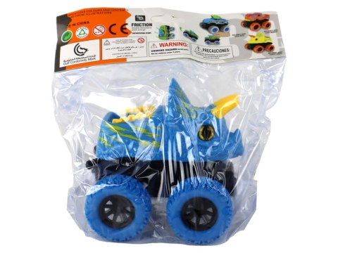 LEAN Toys Pojazd Terenowy Pchacz Triceratops Gumowe Koła Niebieski LEAN Toys Pojazd Terenowy Pchacz Triceratops Gumowe Koła Niebieski