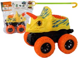LEAN Toys Pojazd Terenowy Pchacz Triceratops Gumowe Koła Żółty