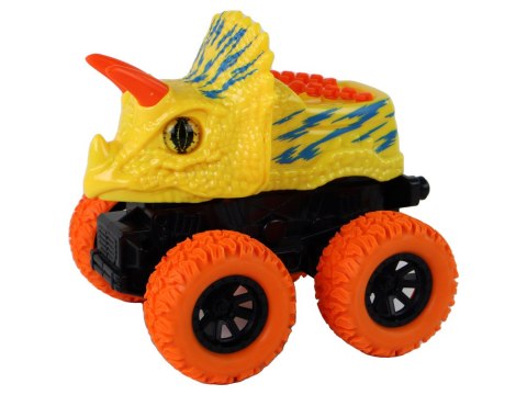 LEAN Toys Pojazd Terenowy Pchacz Triceratops Gumowe Koła Żółty LEAN Toys Pojazd Terenowy Pchacz Triceratops Gumowe Koła Żółty