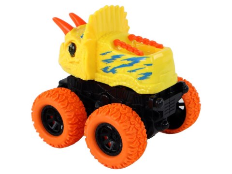 LEAN Toys Pojazd Terenowy Pchacz Triceratops Gumowe Koła Żółty LEAN Toys Pojazd Terenowy Pchacz Triceratops Gumowe Koła Żółty