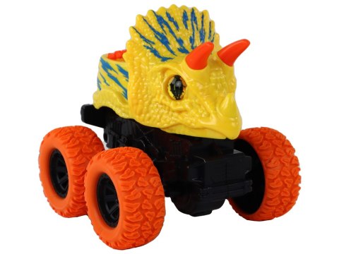 LEAN Toys Pojazd Terenowy Pchacz Triceratops Gumowe Koła Żółty LEAN Toys Pojazd Terenowy Pchacz Triceratops Gumowe Koła Żółty