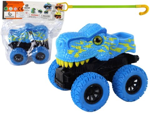 LEAN Toys Pojazd Terenowy Pchacz Tyranozaur Rex Gumowe Koła Niebieski LEAN Toys Pojazd Terenowy Pchacz Tyranozaur Rex Gumowe Koła Niebieski