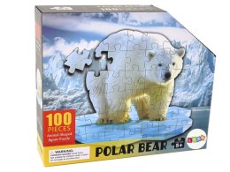 LEAN Toys Puzzle 100 Elementów Motyw Niedźwiedzia Polarnego