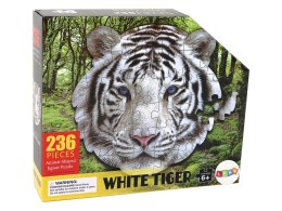 LEAN Toys Puzzle 236 Elementów Kształt Głowy Białego Tygrysa