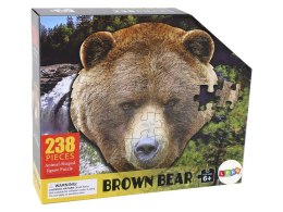 LEAN Toys Puzzle 237 Elementów Motyw Głowy Niedźwiedzia Brunatnego