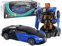 LEAN Toys Samochód-Robot 2w1 Bugatti Niebieski Efekty Świetlne
