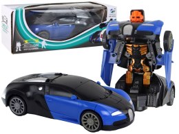 LEAN Toys Samochód-Robot 2w1 Bugatti Niebieski Efekty Świetlne