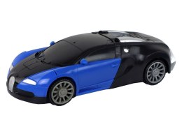 LEAN Toys Samochód-Robot 2w1 Bugatti Niebieski Efekty Świetlne