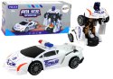 LEAN Toys Samochód-Robot Policja Biały 2w1 Transformacja