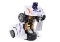 LEAN Toys Samochód-Robot Policja Biały 2w1 Transformacja