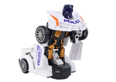 LEAN Toys Samochód-Robot Policja Biały 2w1 Transformacja LEAN Toys Samochód-Robot Policja Biały 2w1 Transformacja