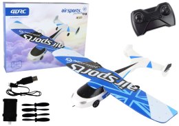 LEAN Toys Samolot R/C 4D-G3 Światła Biały Niebieski
