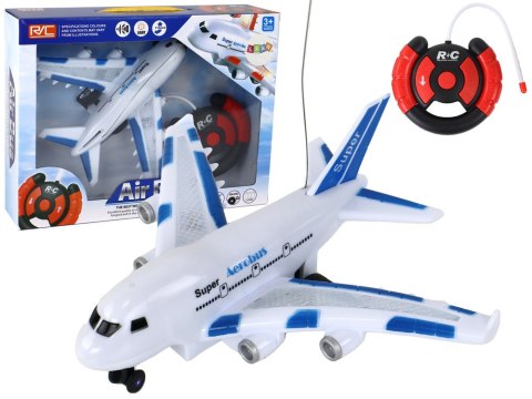 LEAN Toys Samolot RC Zdalnie Sterowany Biały Aerobus Pilot Światła Dźwięki LEAN Toys Samolot RC Zdalnie Sterowany Biały Aerobus Pilot Światła Dźwięki