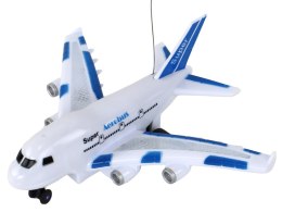 LEAN Toys Samolot RC Zdalnie Sterowany Biały Aerobus Pilot Światła Dźwięki
