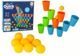 LEAN Toys Układanka Kubeczki Gra 3 w 1 44 Elementy