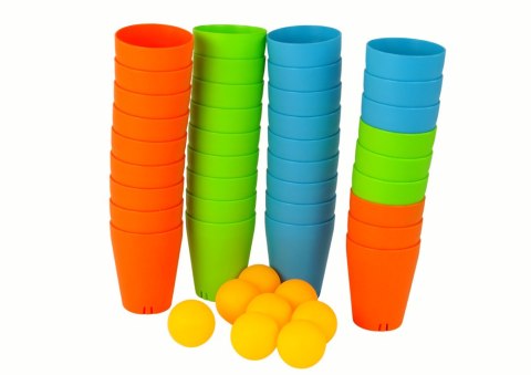 LEAN Toys Układanka Kubeczki Gra 3 w 1 44 Elementy LEAN Toys Układanka Kubeczki Gra 3 w 1 44 Elementy