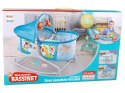 LEAN Toys Wielofunkcyjne Łóżeczko Bujaczek 2w1 Mata Dziecięca Dźwięki Wibracje Niebieska