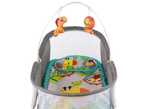 LEAN Toys Wielofunkcyjne Łóżeczko Bujaczek 2w1 Mata Dziecięca Dźwięki Wibracje Szara LEAN Toys Wielofunkcyjne Łóżeczko Bujaczek 2w1 Mata Dziecięca Dźwięki Wibracje Szara