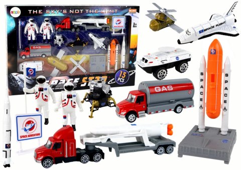 LEAN Toys Zestaw Figurek Kosmos Ciężarówka Rakieta 15 El. LEAN Toys Zestaw Figurek Kosmos Ciężarówka Rakieta 15 El.