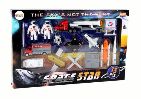 LEAN Toys Zestaw Figurek Kosmos Ciężarówka Rakieta 15 El. LEAN Toys Zestaw Figurek Kosmos Ciężarówka Rakieta 15 El.