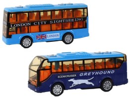 LEAN Toys Zestaw Kolorowych Autobusów System Frakcyjny 4 Elementy
