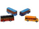 LEAN Toys Zestaw Kolorowych Autobusów System Frakcyjny 4 Elementy
