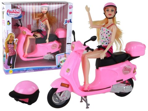 LEAN Toys Zestaw Lalka Na Skuterze Różowa Ruchome Elementy LEAN Toys Zestaw Lalka Na Skuterze Różowa Ruchome Elementy