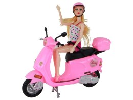 LEAN Toys Zestaw Lalka Na Skuterze Różowa Ruchome Elementy
