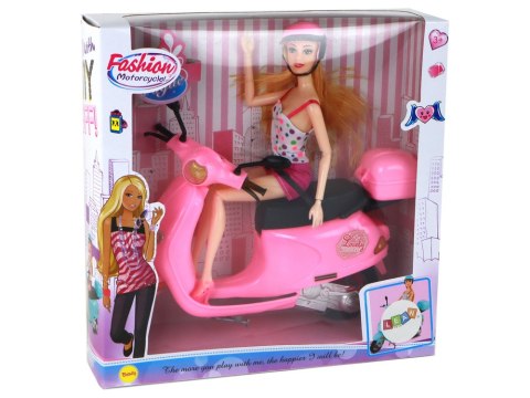 LEAN Toys Zestaw Lalka Na Skuterze Różowa Ruchome Elementy LEAN Toys Zestaw Lalka Na Skuterze Różowa Ruchome Elementy