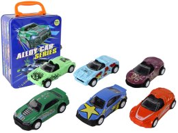 LEAN Toys Zestaw Pojazdów Napęd Frykcyjny W Skrzynce Metal 6 ele