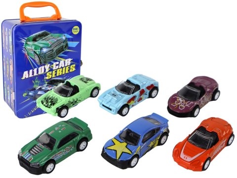 LEAN Toys Zestaw Pojazdów Napęd Frykcyjny W Skrzynce Metal 6 ele LEAN Toys Zestaw Pojazdów Napęd Frykcyjny W Skrzynce Metal 6 ele