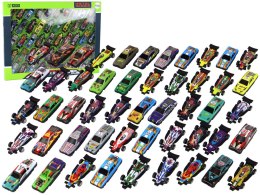 LEAN Toys Zestaw Resoraków 50 Sztuk Różnokolorowe Samochodziki