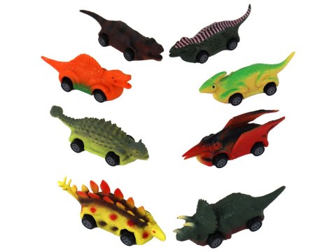 LEAN Toys Zestaw Resoraków Dinozaury Samochodziki Kolorowe 8 Sztuk LEAN Toys Zestaw Resoraków Dinozaury Samochodziki Kolorowe 8 Sztuk
