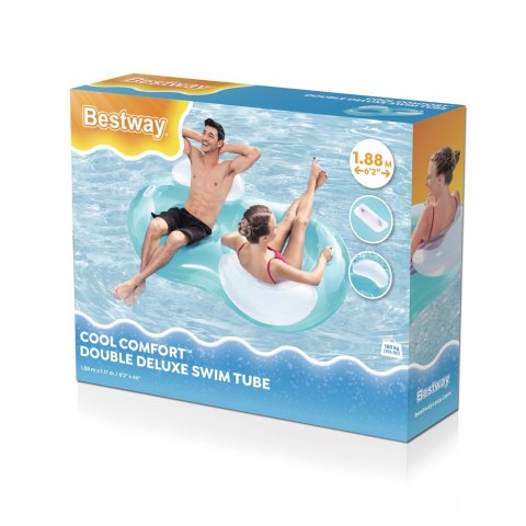 Bestway Dmuchane Koło Do Pływania Fotel Wodny Podwójny Bestway 43009 Bestway Dmuchane Koło Do Pływania Fotel Wodny Podwójny Bestway 43009