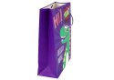 LEAN TOYS Papierowa Torba Prezentowa Fioletowa Dinozaur 32cm x 26cm x 10cm