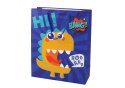 LEAN TOYS Papierowa Torba Prezentowa Niebieska Dinozaur 32cm x 26cm x 10cm
