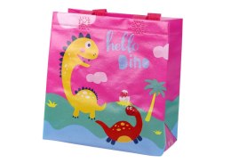 LEAN TOYS Torba Prezentowa Dinozaur Różowa 23cm x 21,5cm x 11cm