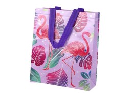 LEAN TOYS Torba Prezentowa Flamingi Fioletowa 30,5cm x 24,5cm x 10cm