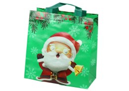 LEAN TOYS Torba Prezentowa Mikołaj Zielona 23cm x 21,5cm x 11cm