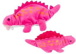 LEAN Toys Pluszowy Dinozaur Piórnik Schowek Zawieszka Różowy