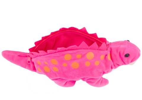 LEAN Toys Pluszowy Dinozaur Piórnik Schowek Zawieszka Różowy LEAN Toys Pluszowy Dinozaur Piórnik Schowek Zawieszka Różowy